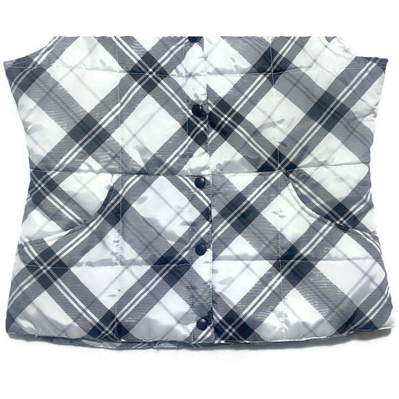 Izod 1937 Vest Women's Size Medium Soft Shell Black and White Plaid - Picture 4 of 6